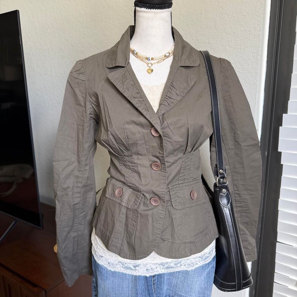 American-vintage Women's Khaki and Green Jacket